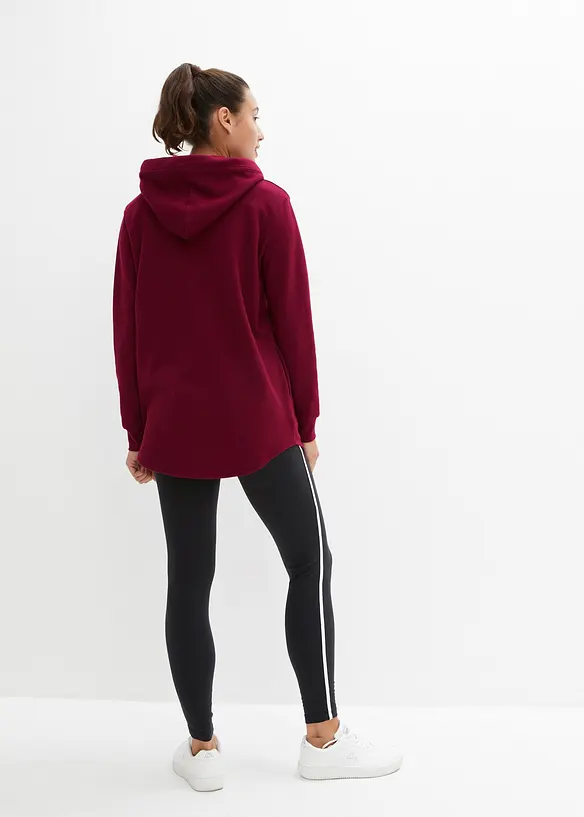 Jogginganzug mit Long-Sweatshirt und Leggings (2-tlg.) in rot von hinten (Totalaufnahme) - bonprix
