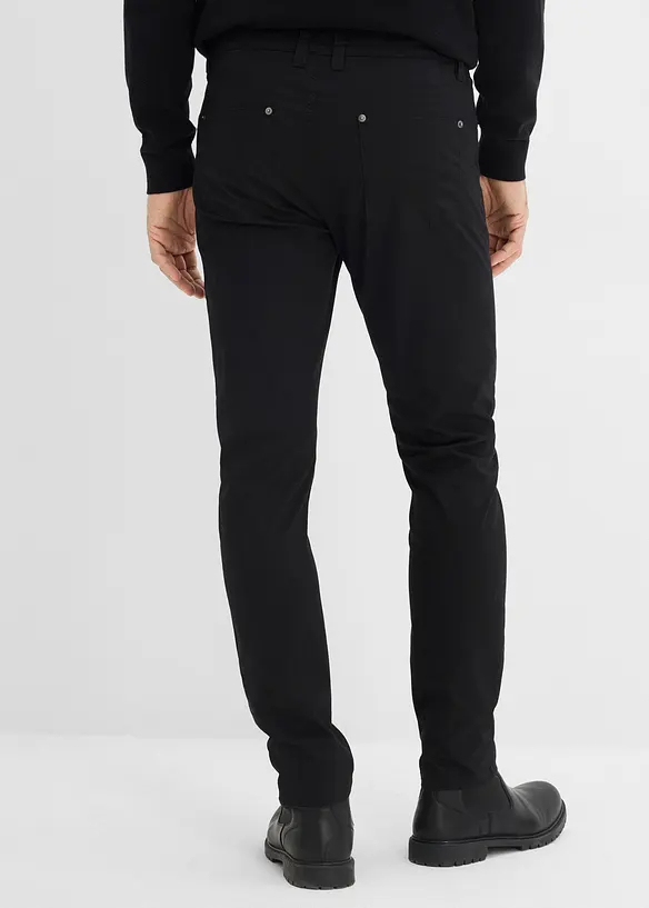 Regular Fit Stretch-Hose mit Dehnbund, Tapered in schwarz von hinten - bonprix