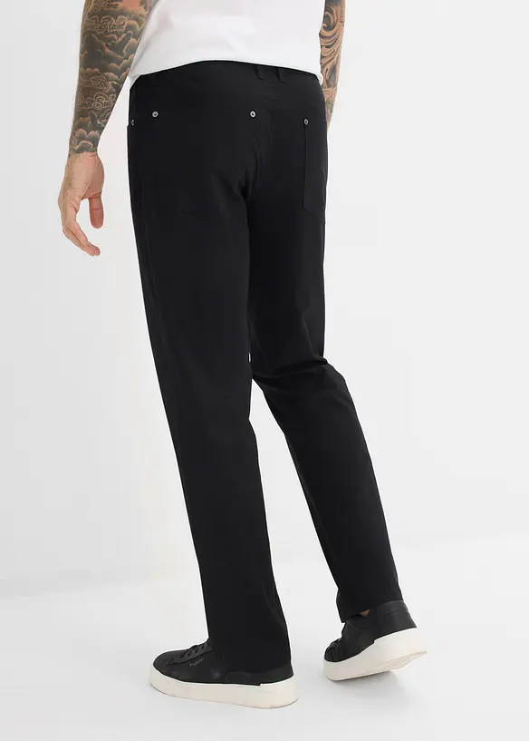 Relaxed Fit  Stretch-Hose mit Dehnbund, Straight in schwarz von hinten - bonprix