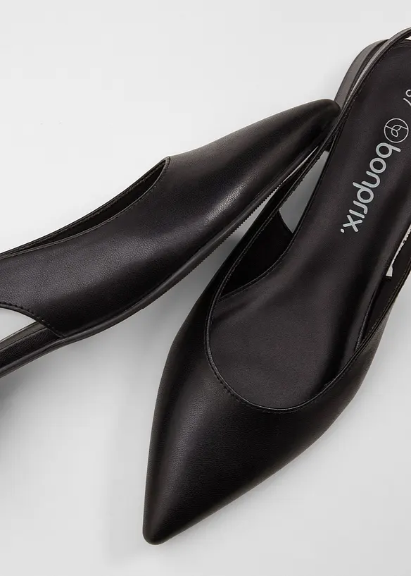 Sling-Ballerinas mit Schnalle in schwarz - bonprix