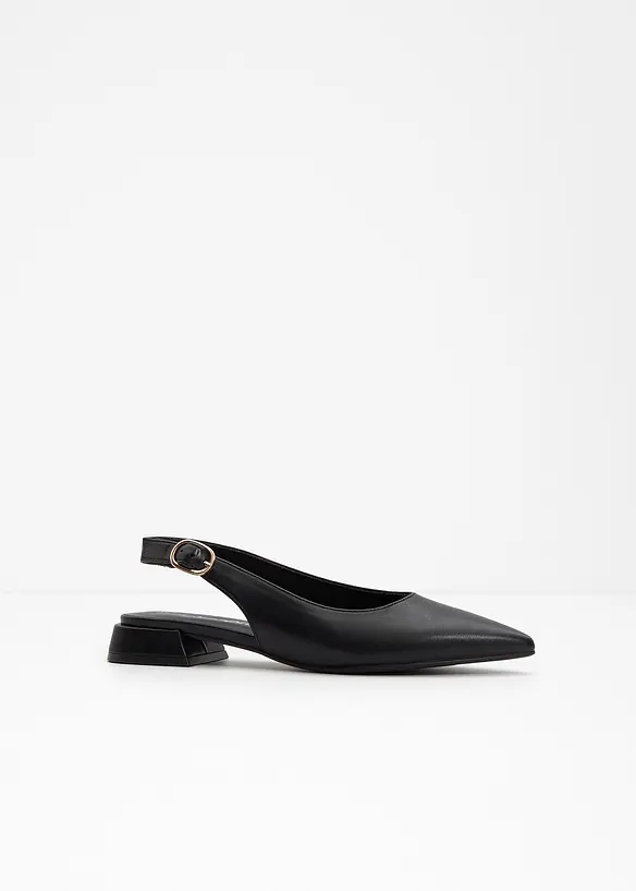 Sling-Ballerinas mit Schnalle in schwarz - bonprix