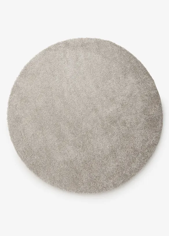 Runder waschbarer Teppich mit weichem Flor in braun von vorne - bonprix