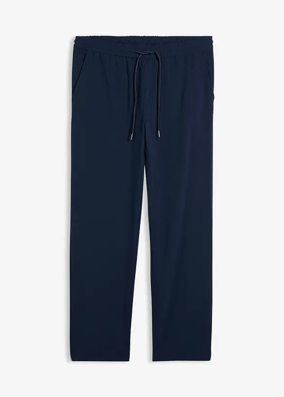 Relaxed Fit Chino-Stretch-Schlupfhose, Straight in blau von vorne - bonprix