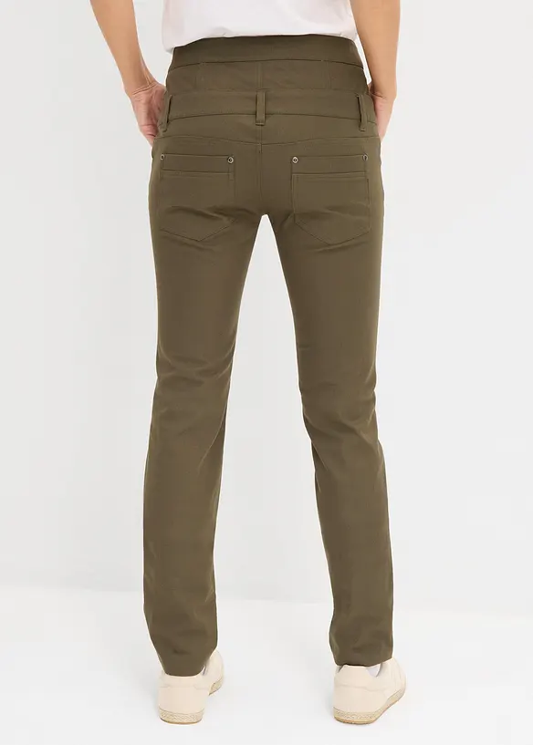 Stretch- Twillhose in grün von hinten - bonprix