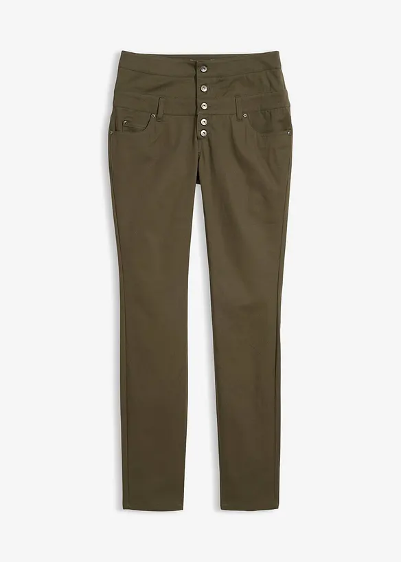 Stretch- Twillhose in grün von vorne - bonprix