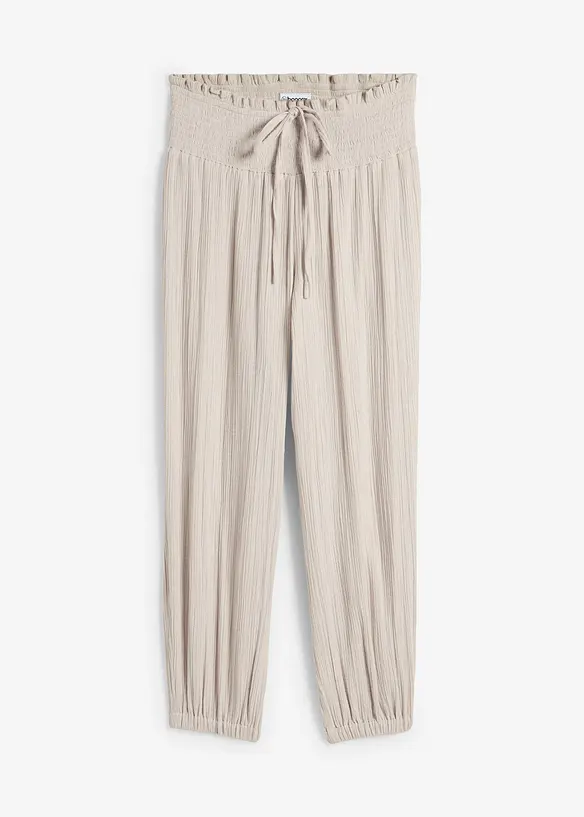 Musselin-Hose aus reiner Baumwolle in grau von vorne - bonprix Musselin-Hose aus reiner Baumwolle in grau von vorne - bonprix