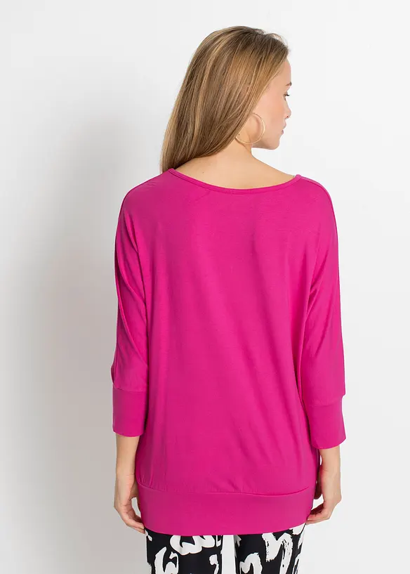 Oversized-Shirt aus fließender Viskose in pink von hinten (im Anschnitt) - bonprix