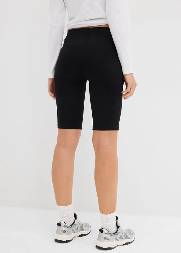 Lange Radlerhose (2er Pack) in schwarz von hinten - bonprix