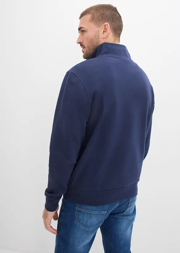 Sweatshirt aus reiner Bio-Baumwolle in blau von hinten (im Anschnitt) - bonprix