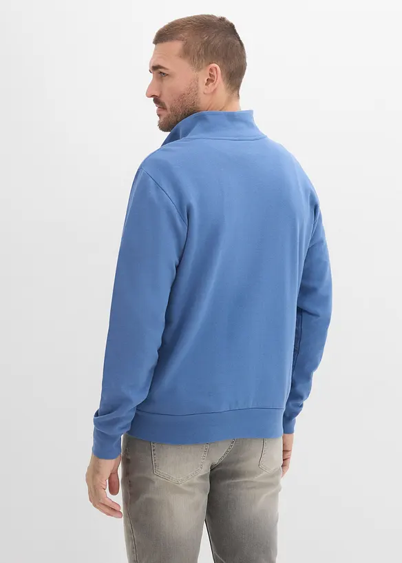 Sweatshirt aus reiner Bio-Baumwolle in blau von hinten (im Anschnitt) - bonprix