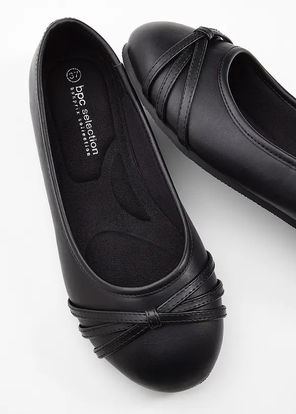 Komfort-Ballerinas in bequemer Weite in schwarz - bonprix