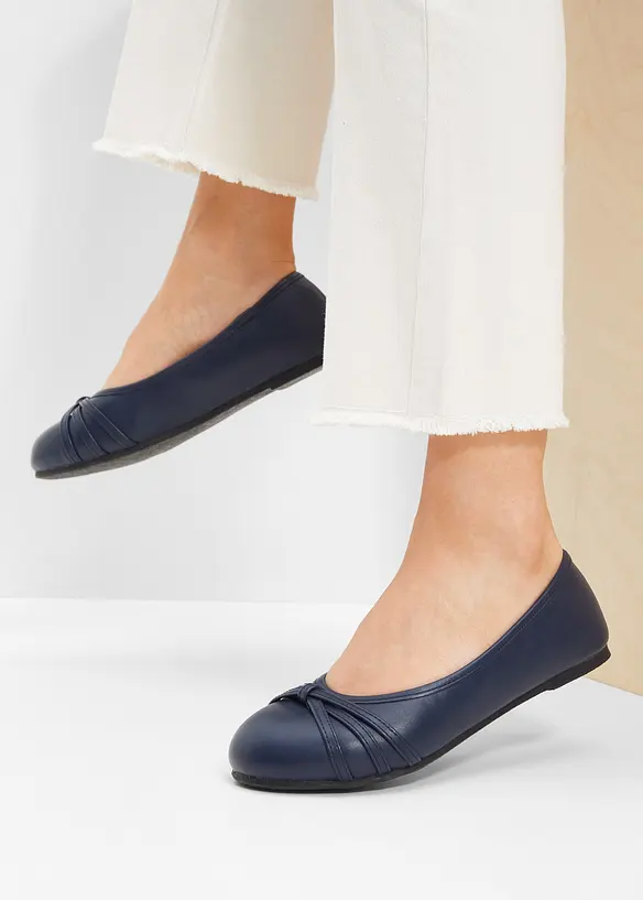 Komfort-Ballerinas in bequemer Weite in blau - bonprix