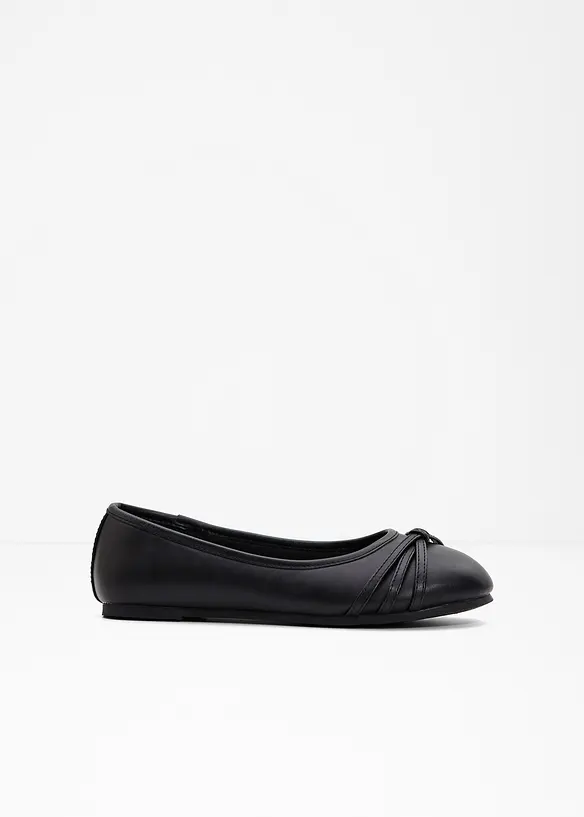 Komfort-Ballerinas in bequemer Weite in schwarz von vorne - bonprix