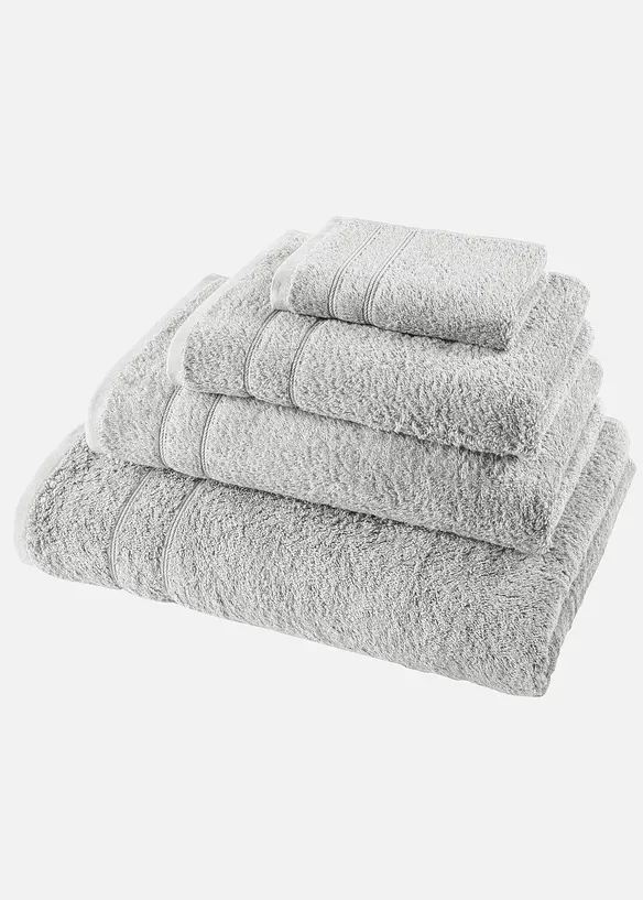 Baumwoll-Handtuch Deluxe in grau - bonprix