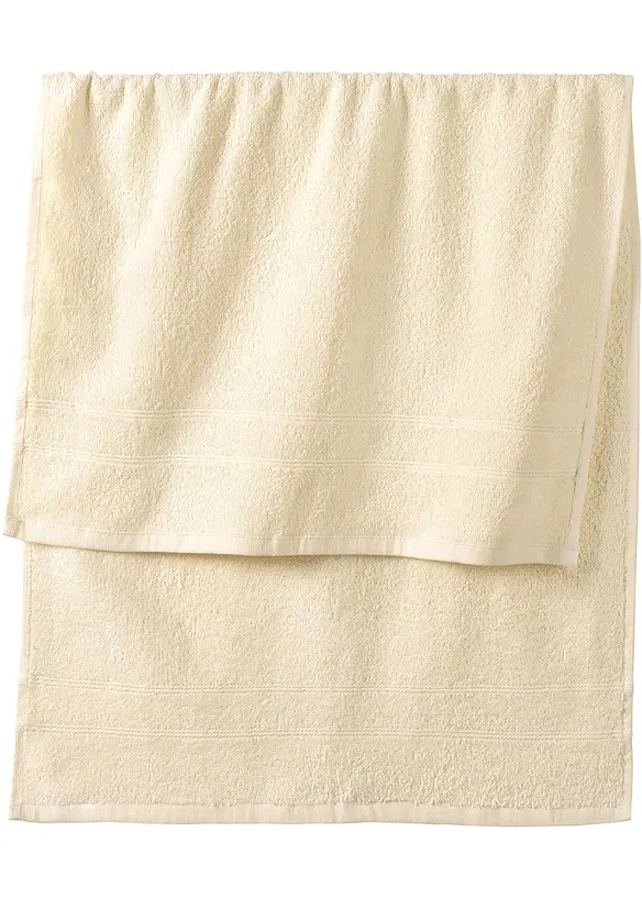 Baumwoll-Handtuch Deluxe in beige - bonprix