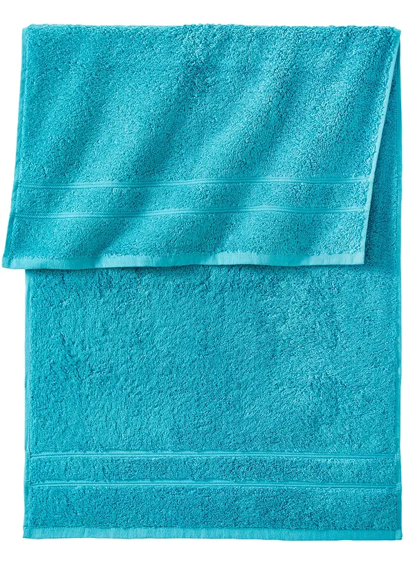 Baumwoll-Handtuch Deluxe in petrol - bonprix