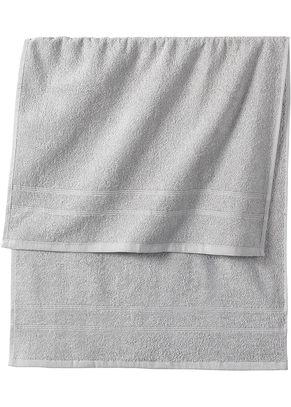 Baumwoll-Handtuch Deluxe in grau - bonprix