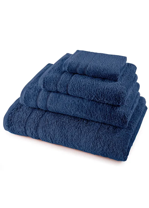 Baumwoll-Handtuch Deluxe in blau - bonprix