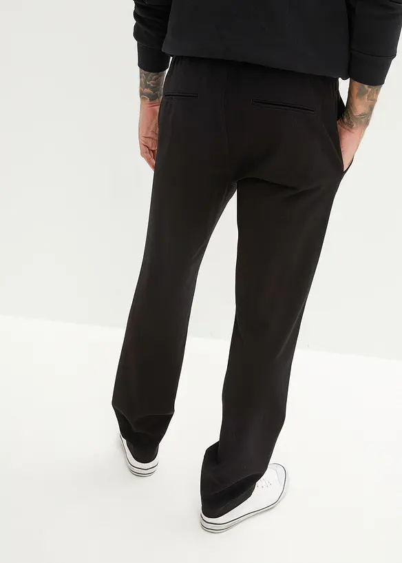 Relaxed Fit Chino-Stretch-Schlupfhose, Straight in schwarz von hinten - bonprix
