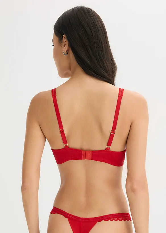 Schalen-BH mit Herzchenspitze in rot von hinten (im Anschnitt) - bonprix