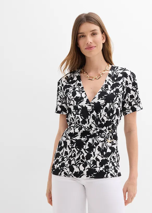 bedrucktes Shirt in weiß von vorne (im Anschnitt) - bonprix