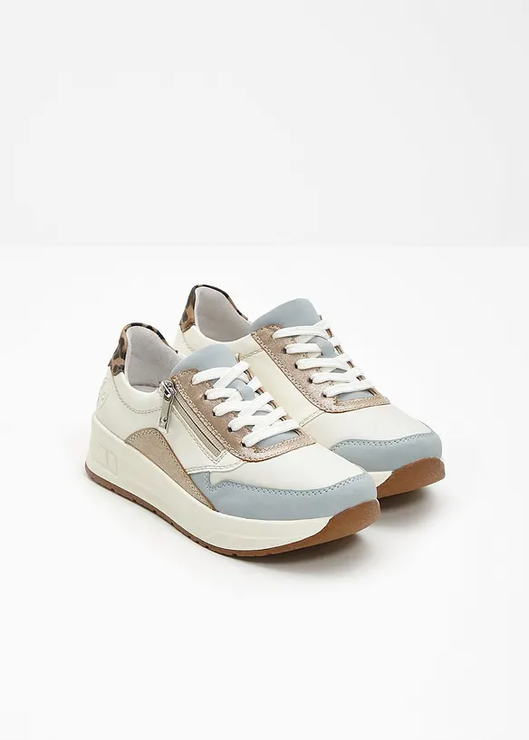Rieker Komfort-Plateau-Sneaker in bequemer Weite in weiß - Rieker