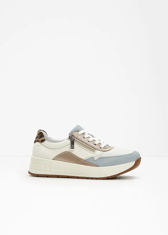 Rieker Komfort-Plateau-Sneaker in bequemer Weite in weiß - Rieker