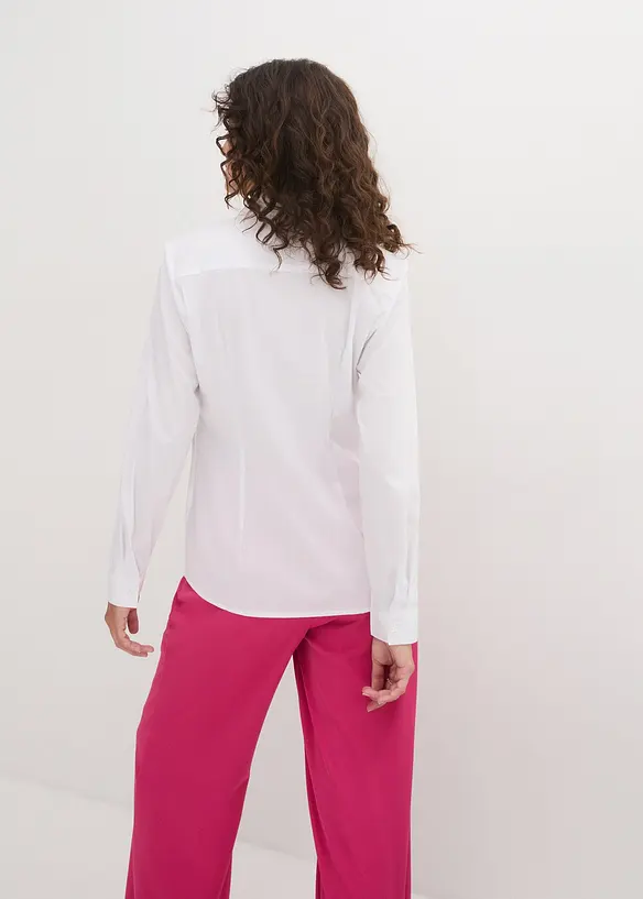 Hemdbluse in weiß von hinten (im Anschnitt) - bonprix