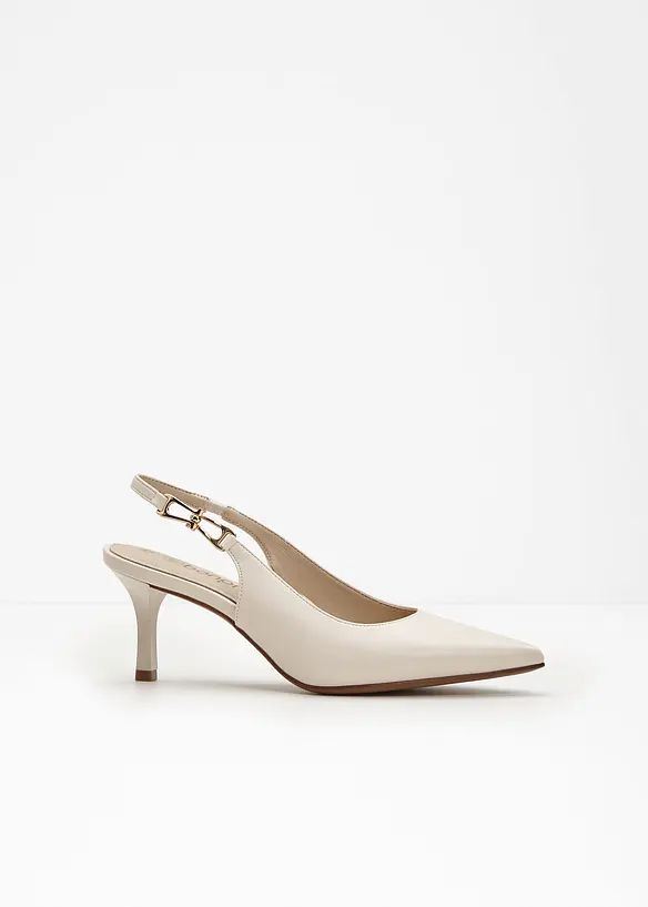 Slingpumps mit schmalem Absatz in beige - bonprix