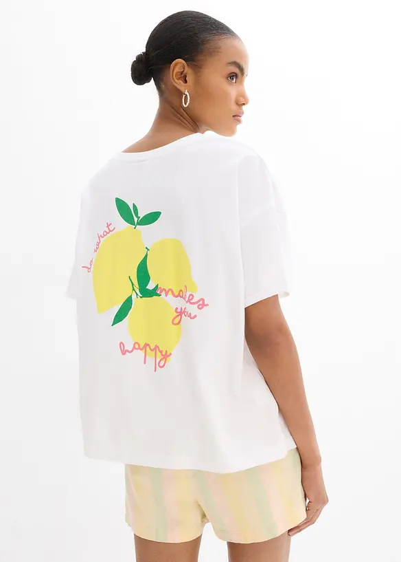 Oversize-Shirt aus reiner Bio-Baumwolle in weiß von hinten (im Anschnitt) - bonprix Oversize-Shirt aus reiner Bio-Baumwolle in weiß von hinten (im Anschnitt) - bonprix