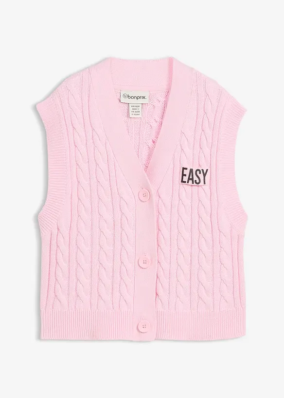 Strick-Weste in rosa von vorne - bonprix