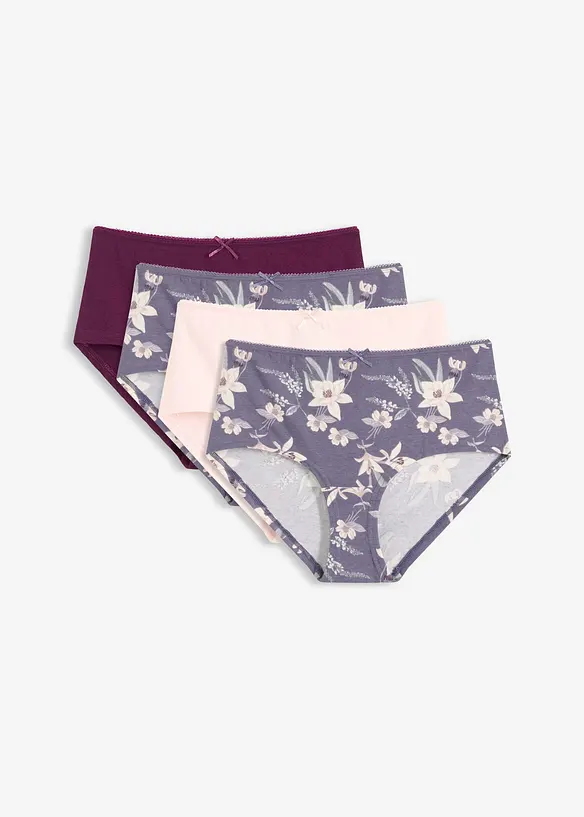 Maxipanty (4er Pack) in rosa von vorne - bonprix