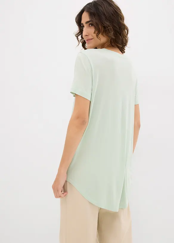 Longshirt aus softer Viskose in grün von hinten (im Anschnitt) - bonprix