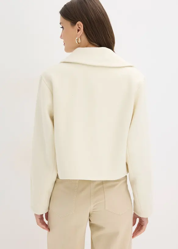 Gefütterte Oversize Jacke in weiß von hinten (im Anschnitt) - bonprix