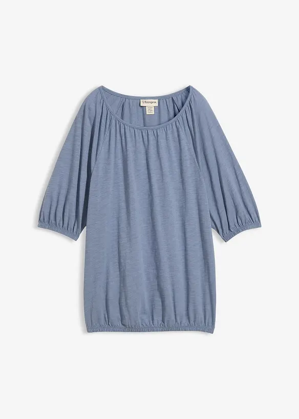 Shirt aus reiner Bio-Baumwolle in blau von vorne - bonprix
