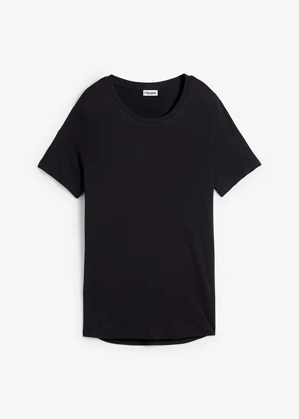 Longshirt aus softer Viskose in schwarz von vorne - bonprix