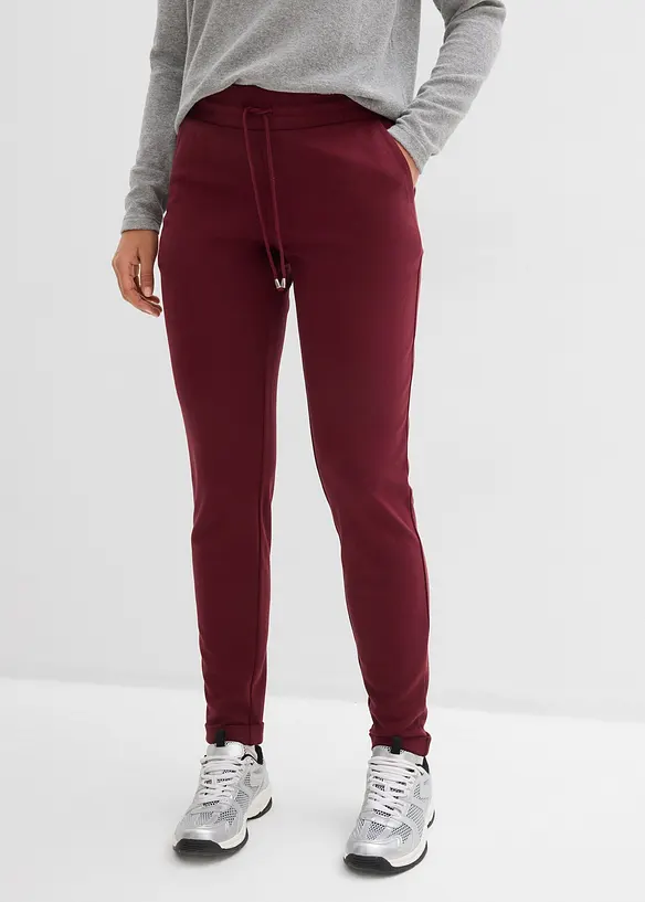 Schlupfhose aus bequemen Punto di Roma in rot von vorne - bonprix