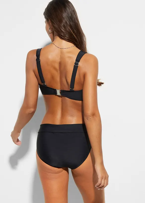 Balconette-Bikini mit gepolsterten Trägern (2-tlg. Set) in schwarz von hinten (Totalaufnahme) - bonprix