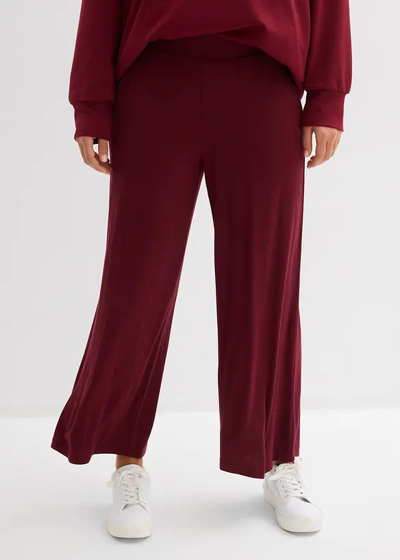 Jersey-Hose aus fließendem Viskose-Mix, 7-8-Länge in rot von vorne - bonprix Jersey-Hose aus fließendem Viskose-Mix, 7-8-Länge in rot von vorne - bonprix