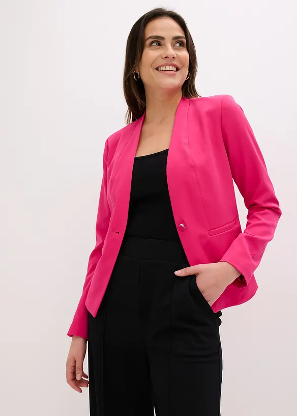 Blazer in pink von vorne (im Anschnitt) - bonprix
