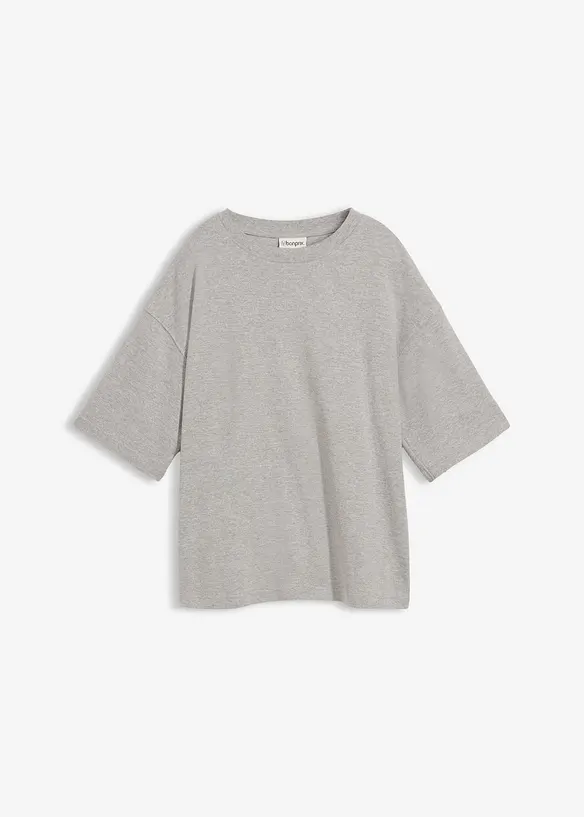 Oversize-Shirt aus reiner schwerer Bio-Baumwolle in grau von vorne - bonprix Oversize-Shirt aus reiner schwerer Bio-Baumwolle in grau von vorne - bonprix