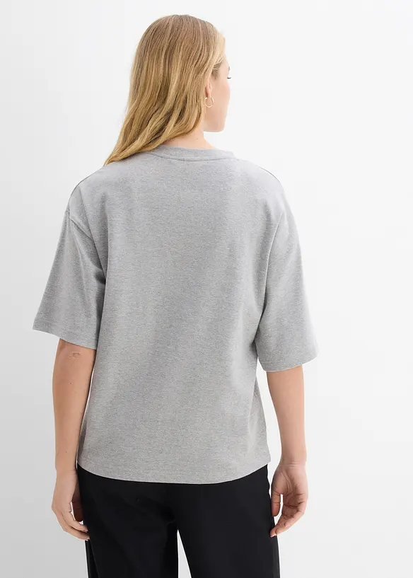 Oversize-Shirt aus reiner schwerer Bio-Baumwolle in grau von hinten (im Anschnitt) - bonprix Oversize-Shirt aus reiner schwerer Bio-Baumwolle in grau von hinten (im Anschnitt) - bonprix