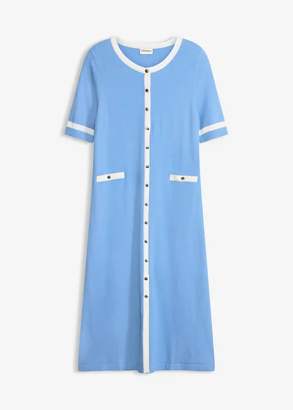 Strickkleid mit Viskose in blau von vorne - bonprix Strickkleid mit Viskose in blau von vorne - bonprix