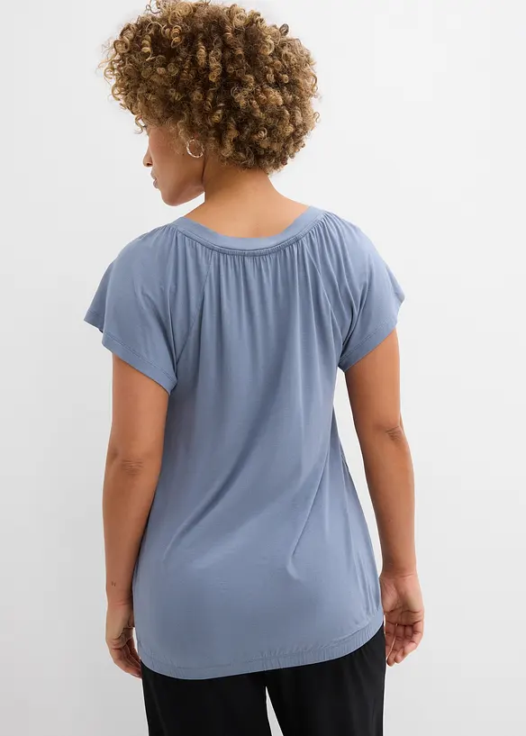 Shirt aus Viskose-Mix in blau von hinten (im Anschnitt) - bonprix