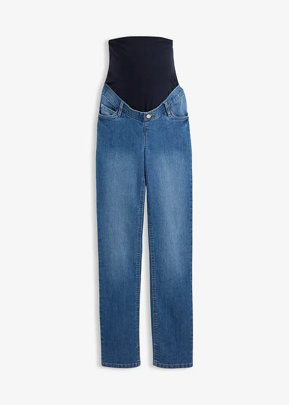 Umstandsjeans aus Bio-Baumwolle, Straight Leg in blau von vorne - bonprix
