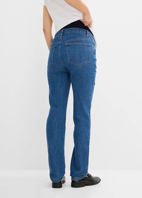 Umstandsjeans aus Bio-Baumwolle, Straight Leg in blau von hinten - bonprix