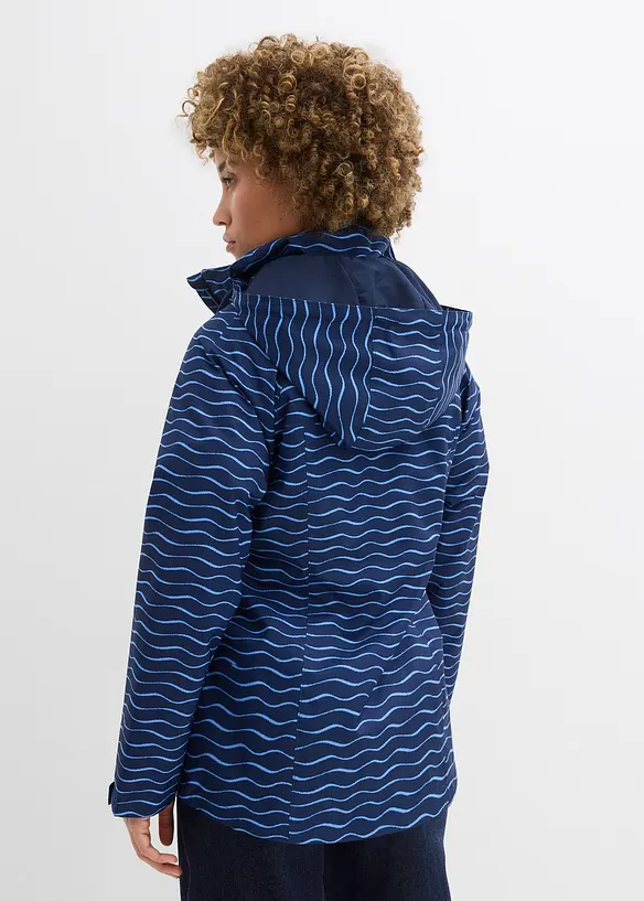 wasserdichte  Funktions-Jacke in blau von hinten (im Anschnitt) - bonprix