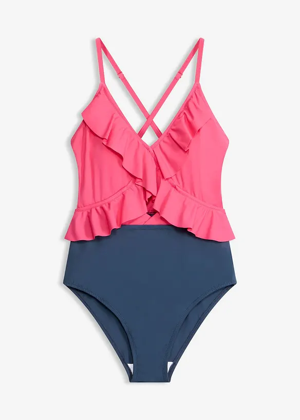 Badeanzug in pink von vorne - bonprix