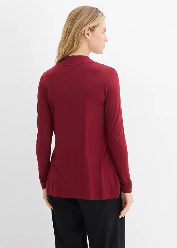 Shirtjacke aus softem Viskose-Mix in rot von hinten (im Anschnitt) - bonprix
