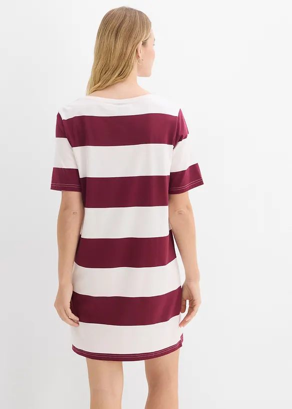 Shirtkleid aus reiner Bio-Baumwolle in rot von hinten (Totalaufnahme) - bonprix
